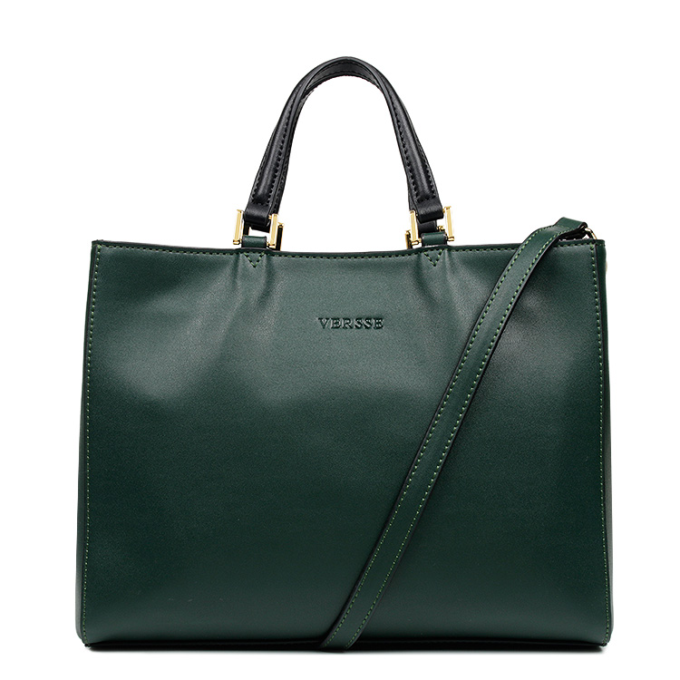 Smooth Pu Leather East West Satchel
