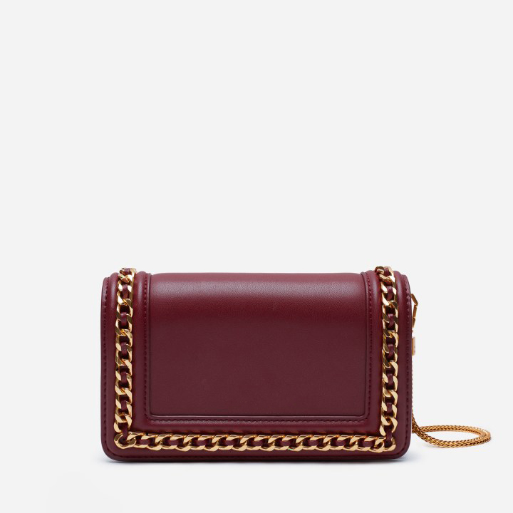 burgundy mini shoulder bag
