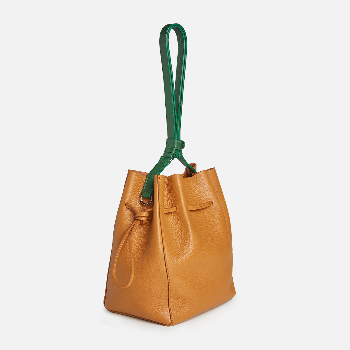 pebble leather bucket bag