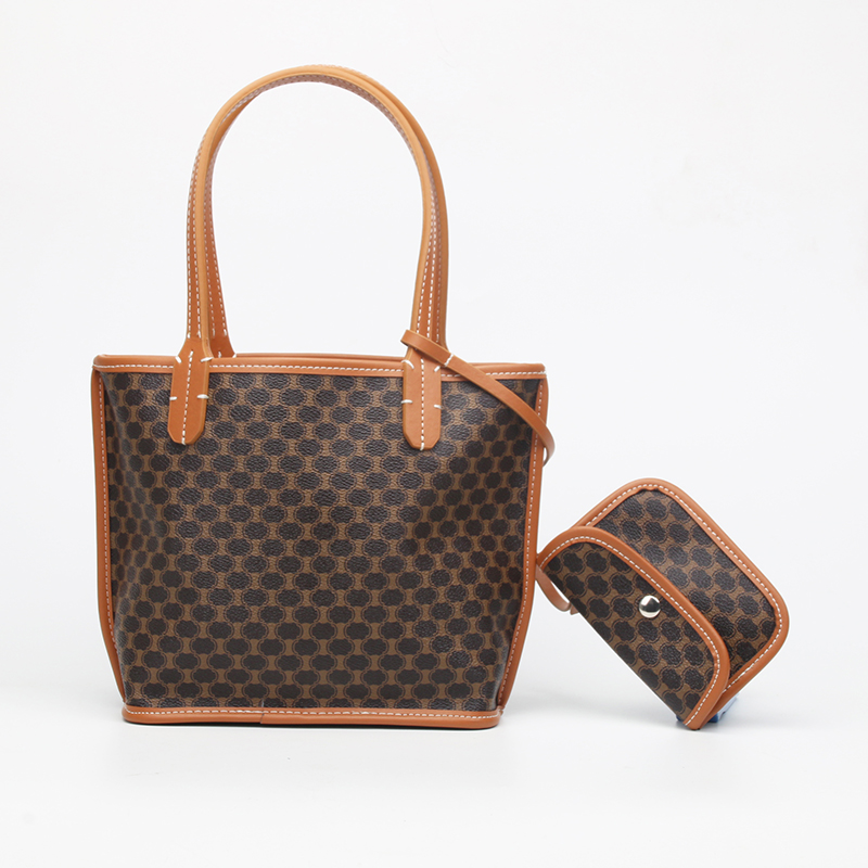 brown monogram beach tote
