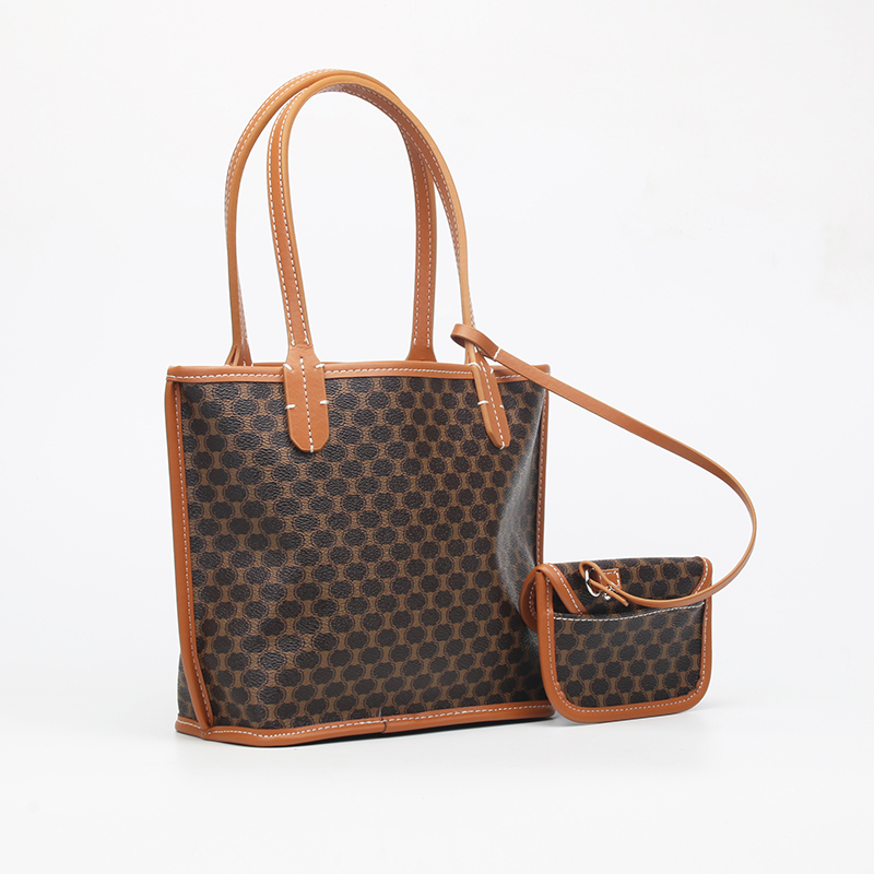black monogram shopper tote