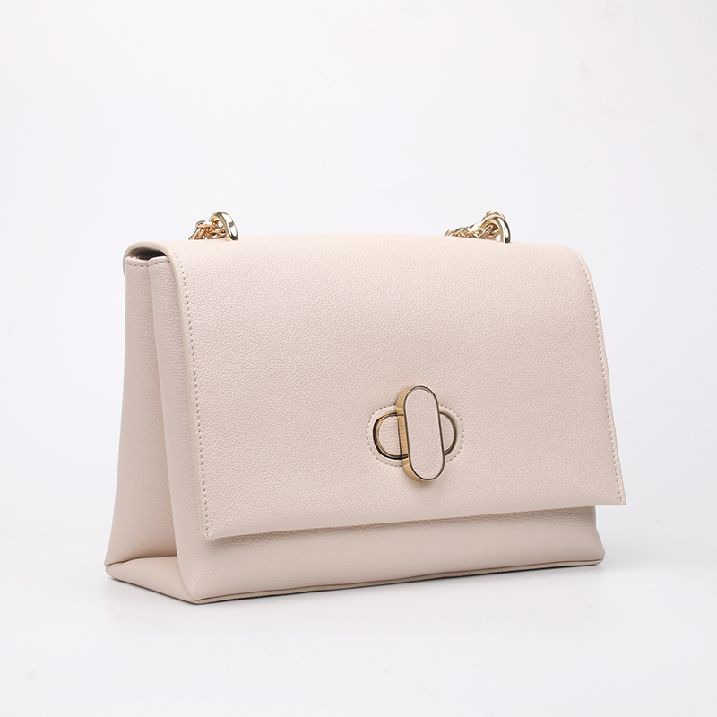 beige twistlock shoulder bag