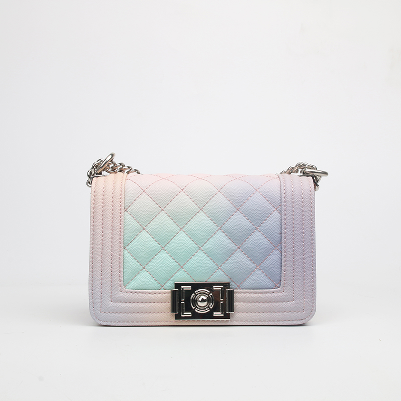 Caviar flap rainbow bag