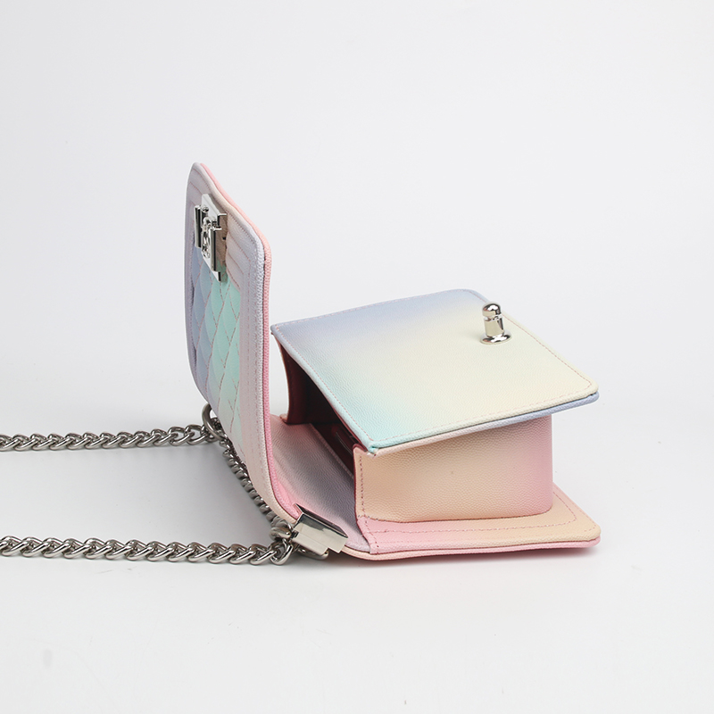 pink crossbody rainbow bag