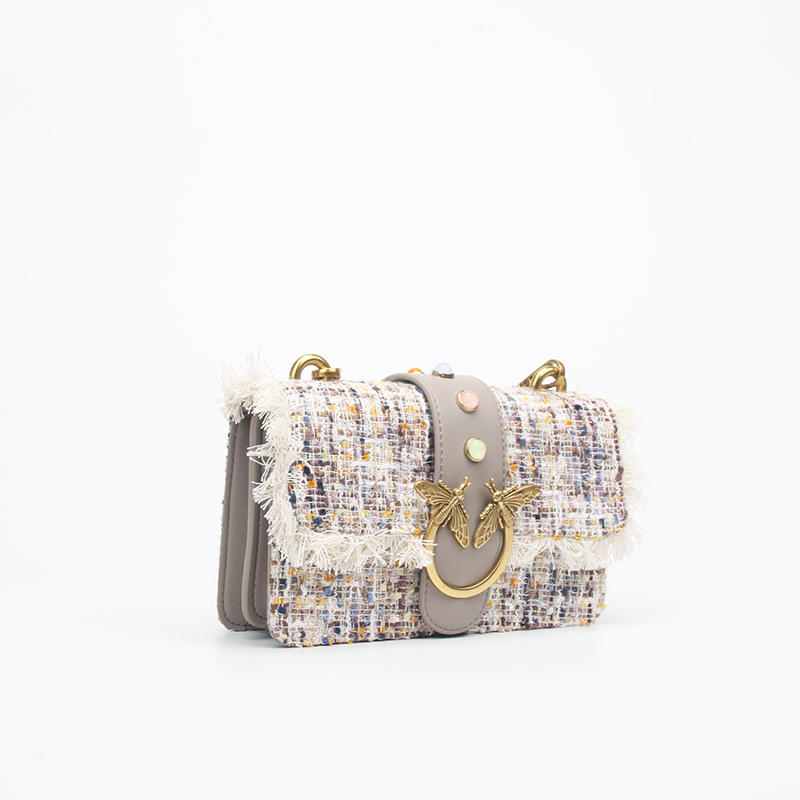 brushed gold chain bag