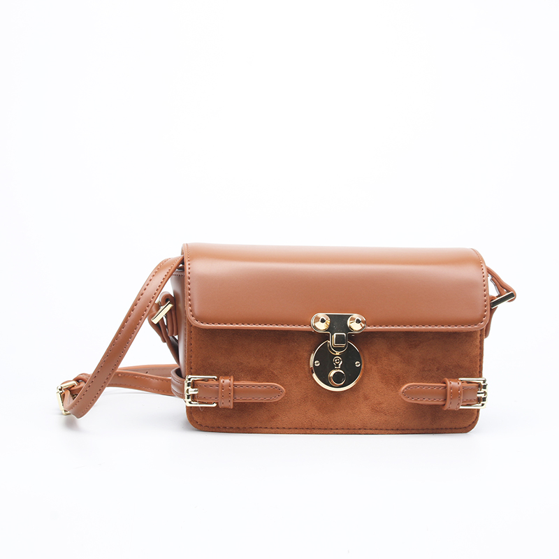 suede flap shoulder bag