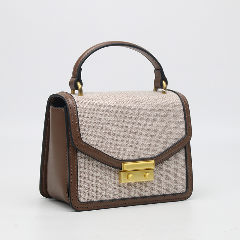 brown linen tote bag