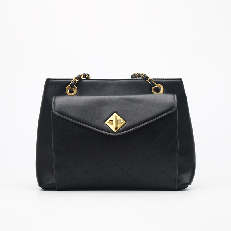 black shoulder tote bag