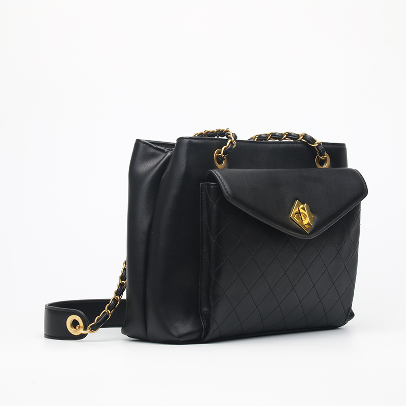 quilted shouler tote bag