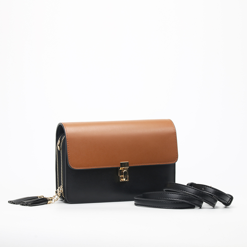 double zip pocket crossbody bag