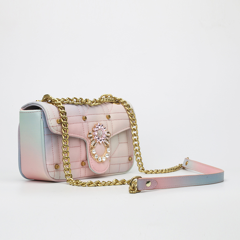 luxury stud rainbow bag