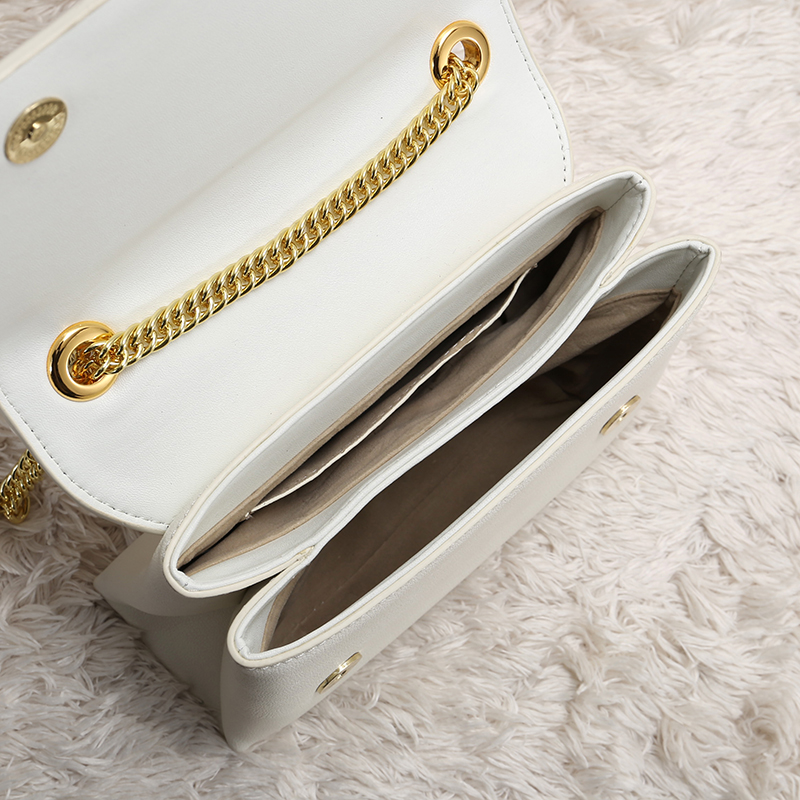 double compartment leather crossbody purse