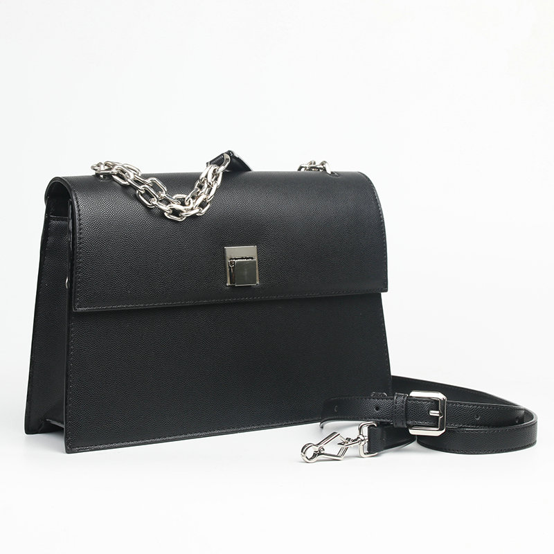 pink satchel with chain handle