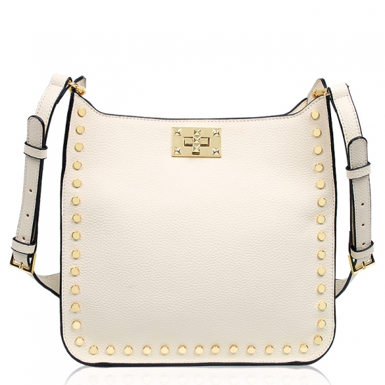 studded burgundy shoulder bag