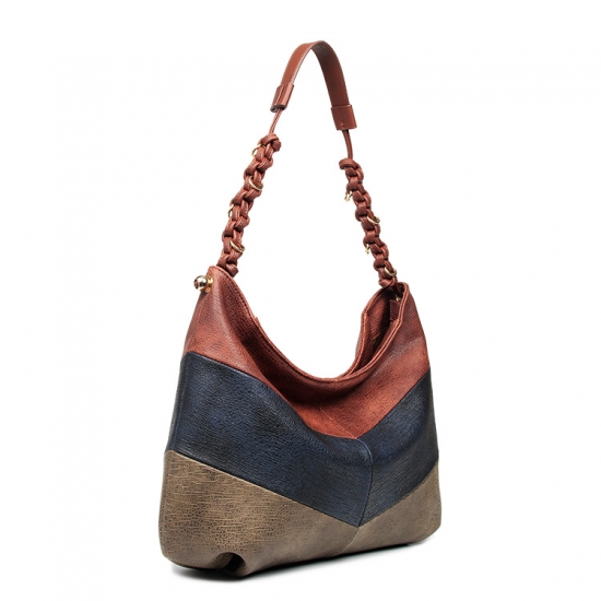 Women's Black Pebbled Leather Hobo Bag