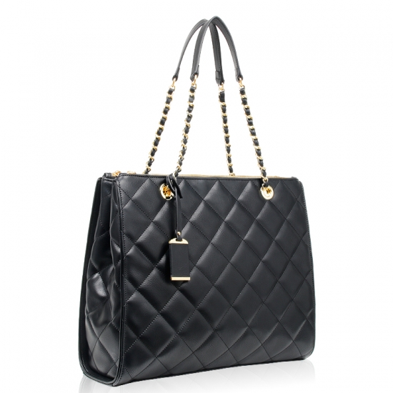 Black Rose Pattern Ladies Quilted Handbag