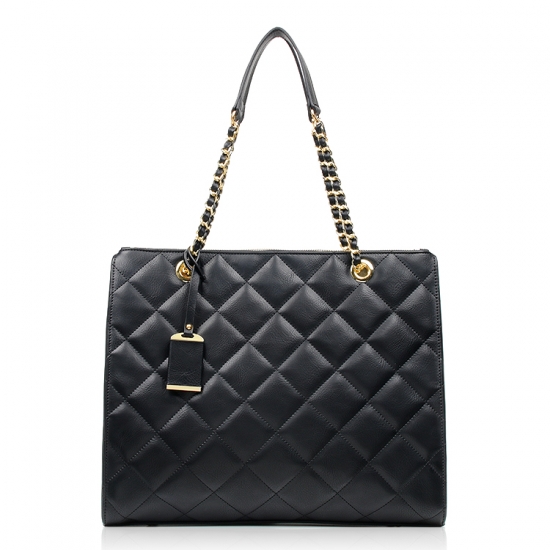 Black Rose Pattern Ladies Quilted Handbag