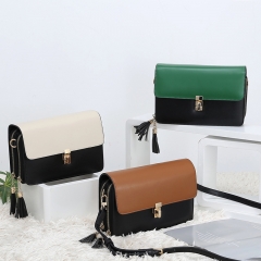 double zip tan crossbody purse