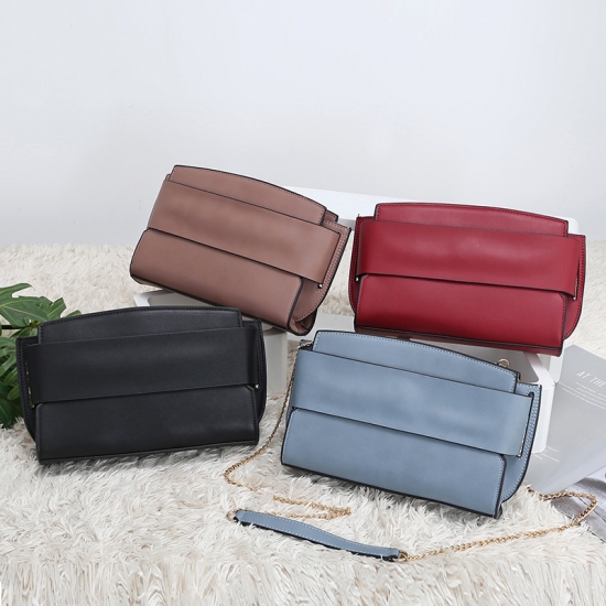 blue leather crossbody bag