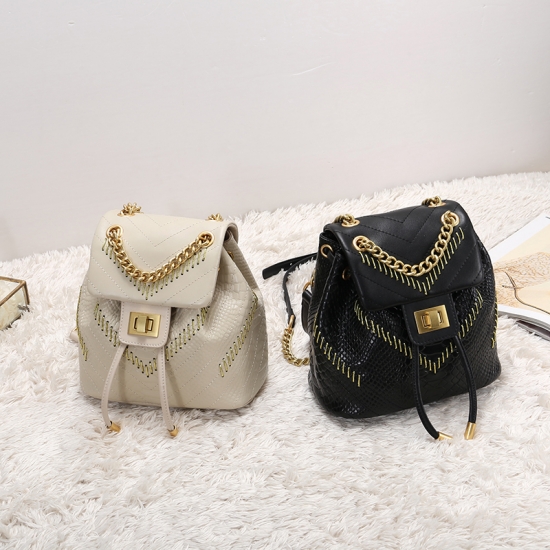 black vegan leather backpack purse