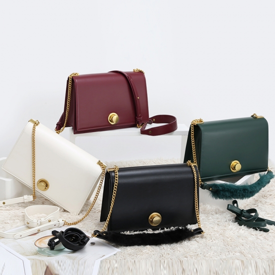 fur strap medium satchel
