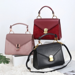 suede tote handbag with long strap