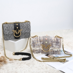 Tweed chain shoulder bag